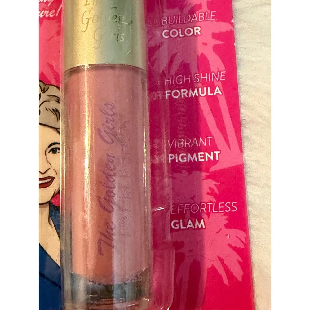 The Golden Girls Lip Gloss Palm Peach High Shine Rose Nylund 0.14oz New
